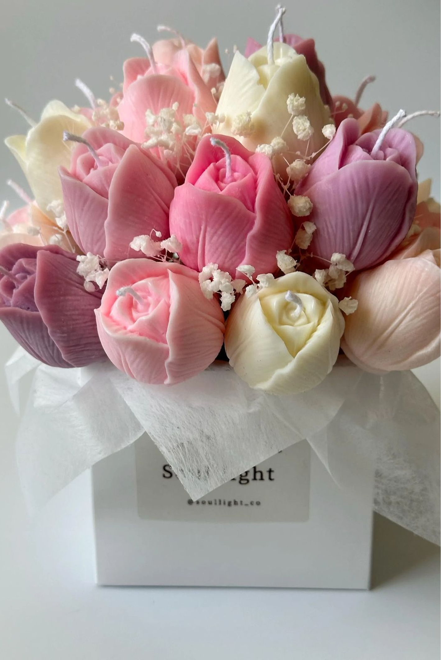 Pastel Tulip Candle Bouquet 
